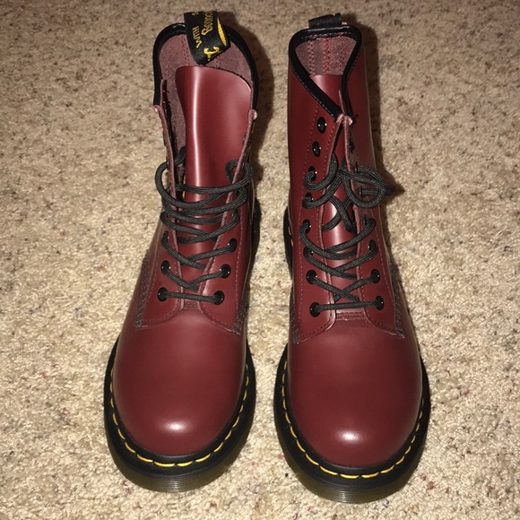 doc martens boots maroon